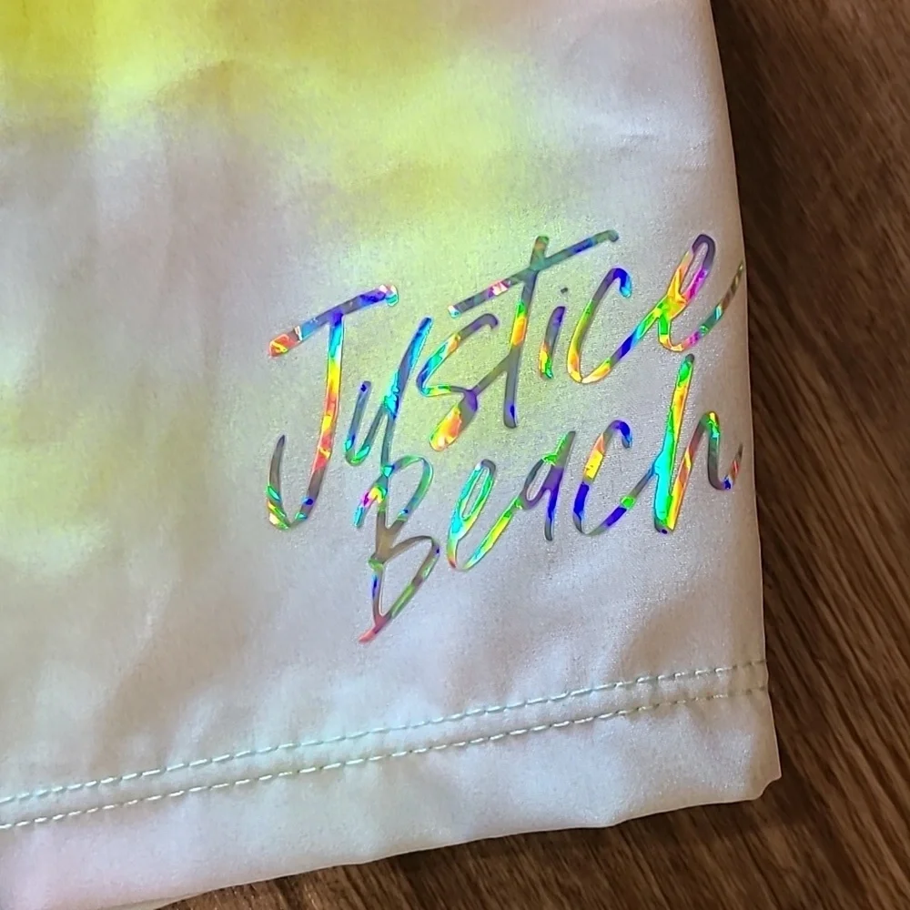 Justice Beach Printed Swim Shorts Size Small 7/8